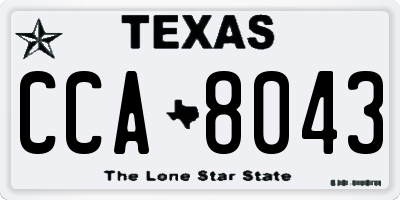 TX license plate CCA8043