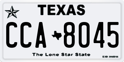 TX license plate CCA8045