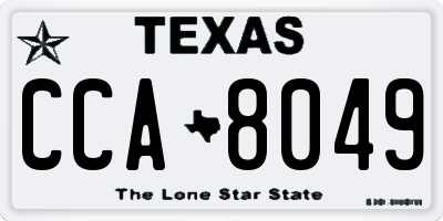TX license plate CCA8049