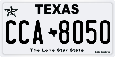 TX license plate CCA8050