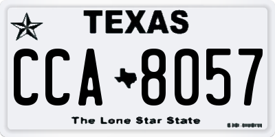 TX license plate CCA8057