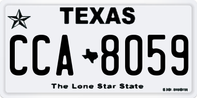 TX license plate CCA8059
