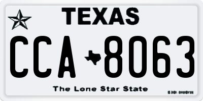 TX license plate CCA8063