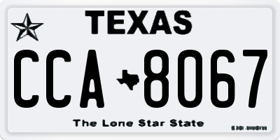 TX license plate CCA8067