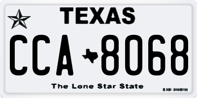 TX license plate CCA8068