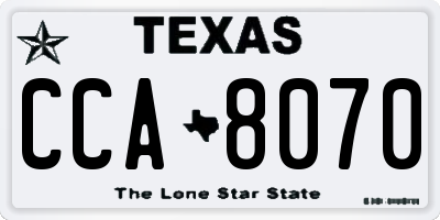 TX license plate CCA8070
