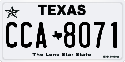 TX license plate CCA8071
