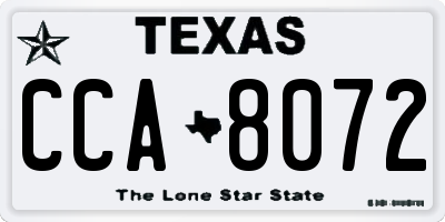 TX license plate CCA8072