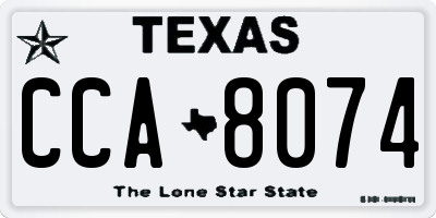 TX license plate CCA8074