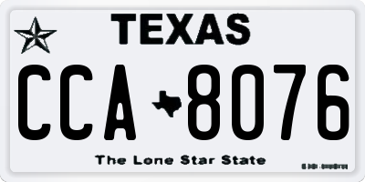 TX license plate CCA8076