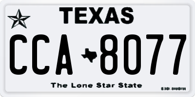 TX license plate CCA8077