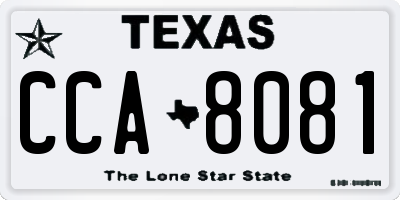 TX license plate CCA8081