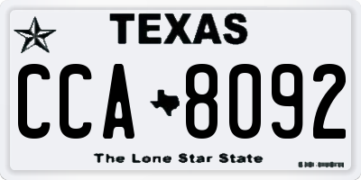 TX license plate CCA8092