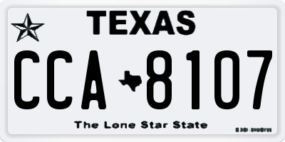 TX license plate CCA8107