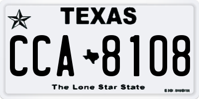 TX license plate CCA8108