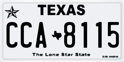 TX license plate CCA8115
