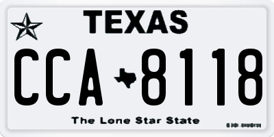 TX license plate CCA8118