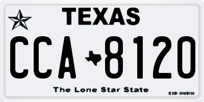 TX license plate CCA8120