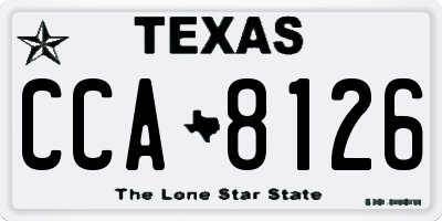 TX license plate CCA8126