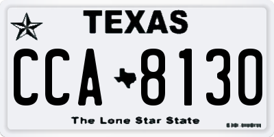 TX license plate CCA8130