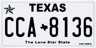 TX license plate CCA8136