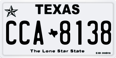 TX license plate CCA8138