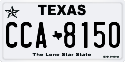 TX license plate CCA8150