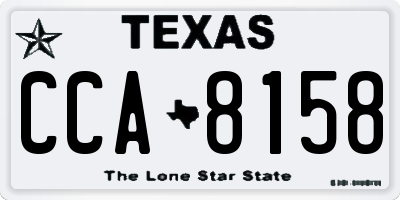 TX license plate CCA8158