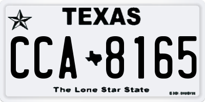 TX license plate CCA8165