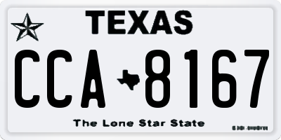 TX license plate CCA8167