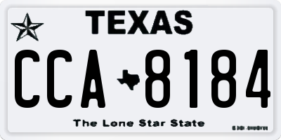 TX license plate CCA8184