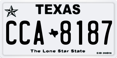 TX license plate CCA8187