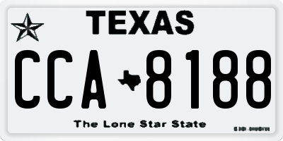 TX license plate CCA8188