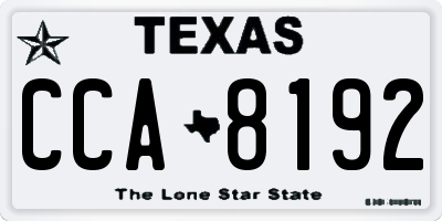TX license plate CCA8192