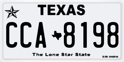 TX license plate CCA8198
