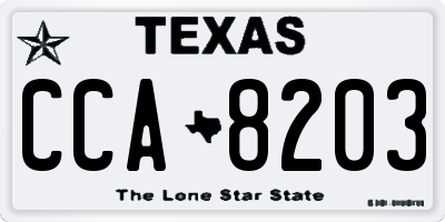 TX license plate CCA8203