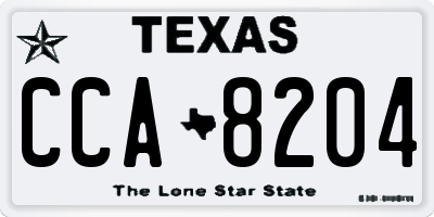 TX license plate CCA8204