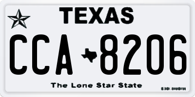 TX license plate CCA8206
