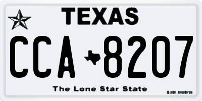 TX license plate CCA8207