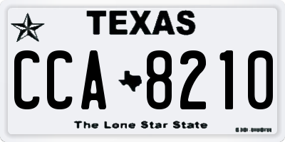 TX license plate CCA8210