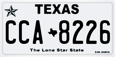TX license plate CCA8226