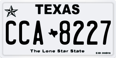 TX license plate CCA8227