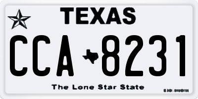 TX license plate CCA8231