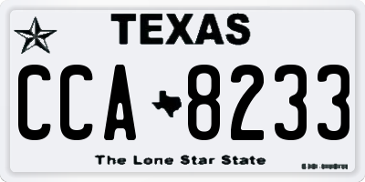 TX license plate CCA8233