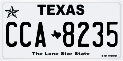 TX license plate CCA8235