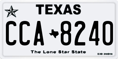 TX license plate CCA8240