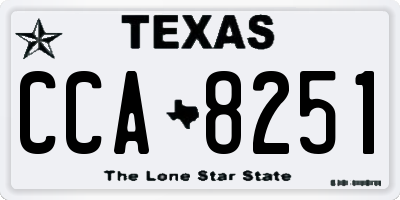TX license plate CCA8251