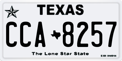 TX license plate CCA8257