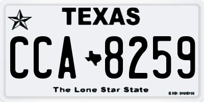 TX license plate CCA8259