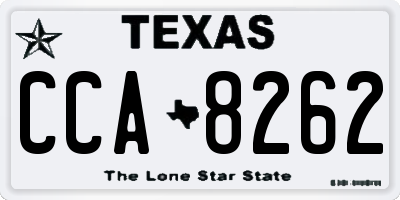 TX license plate CCA8262